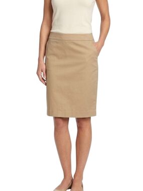 Merona Tan Khaki Pencil Pockets Office Skirt Size 2 Workwear Career Professional